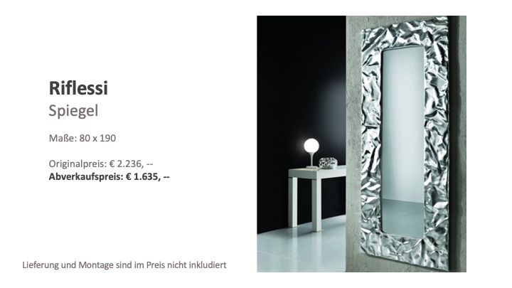 Spiegel von Riflessi Maße 80x190 cm Sale Abverkaufspreis € 1.635,00 Abholpreis