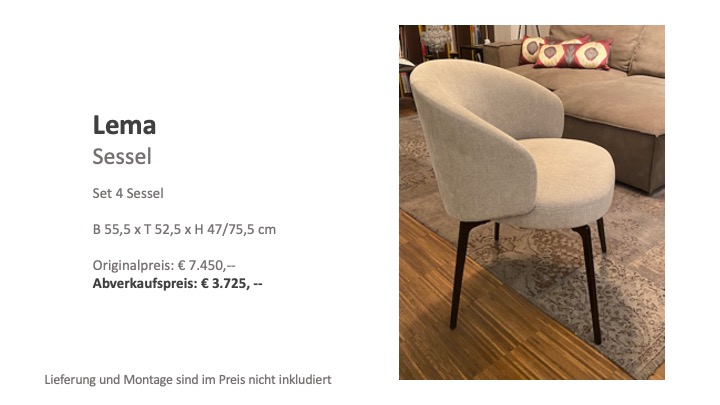 Set von vier Sesseln von Lema im Abverkauf € 3725